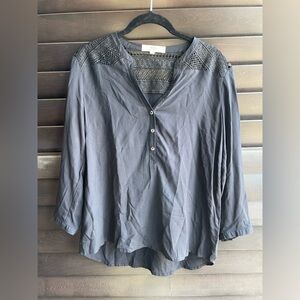 Love Tree Black top with Crochet detail Size M